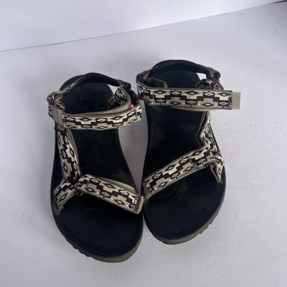 Teva Women's Black and Cream Strappy‎ Sport Sandals
